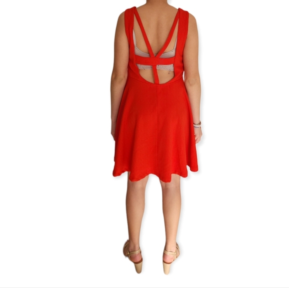 Minkpink Strappy Open Back A Line Mini Dress Red Small - Picture 4 of 6